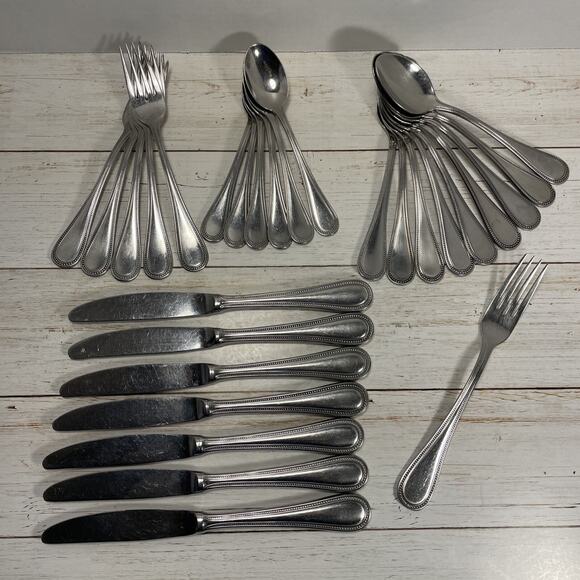 TOWLE 18/8 Stainless BEADED ANTIQUE Germany Flatware 29! Pieces - Picture 1 of 11